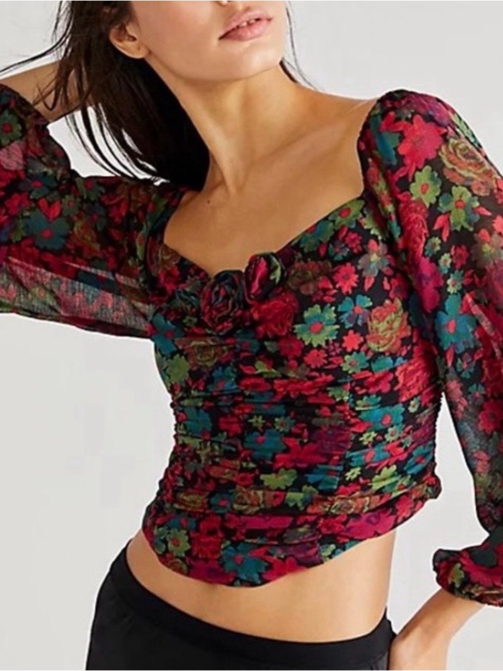 Free People Oh Lala Floral Blouse Small
